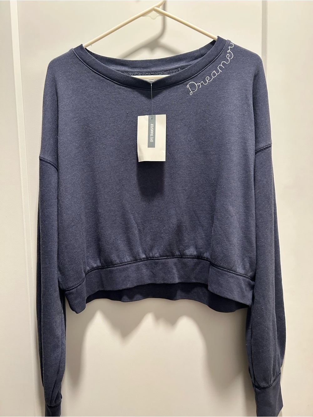 Dreamer Navy Cropped Sweatshirt - Brand: True Craft